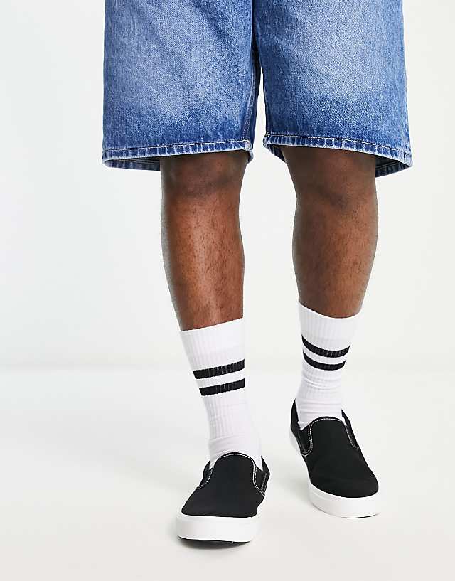New Look canvas slip on trainers in black