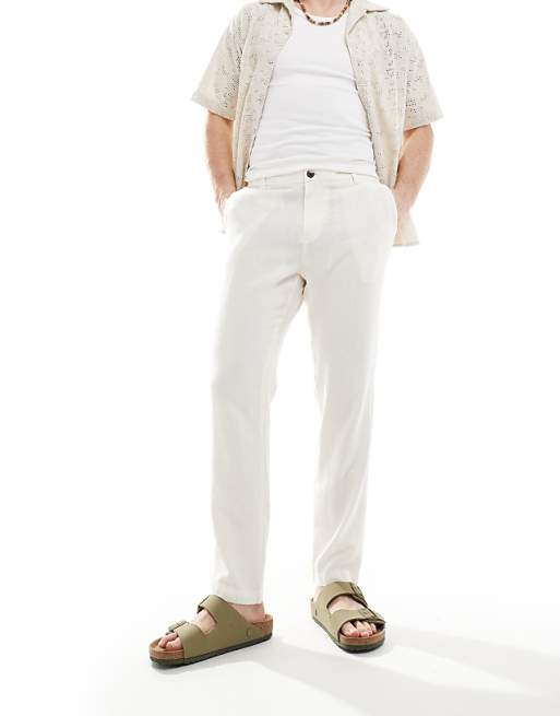 New Look Linen-blend Trouser In Sand