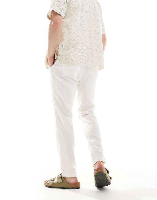 New Look Linen-blend Trouser In Sand