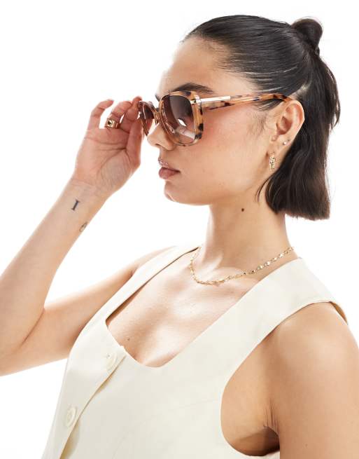 New Look Sqaure Sunglasses In Brown