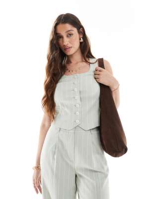 New Look Striped Tailoring Co-ord In Green