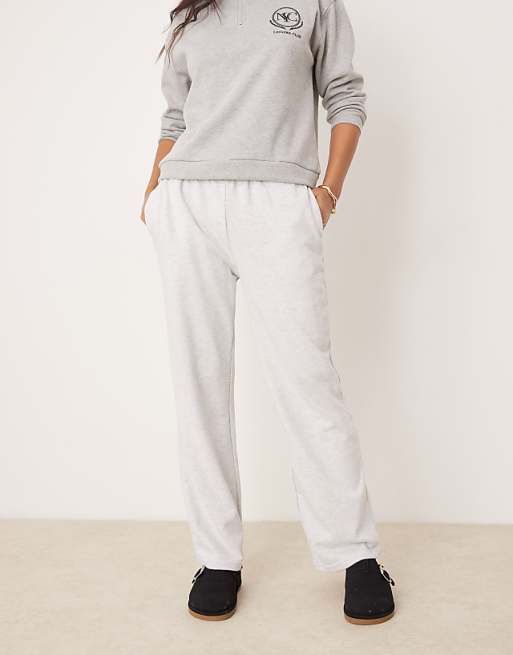 New Look Wide Leg Joggers In Grey Marl