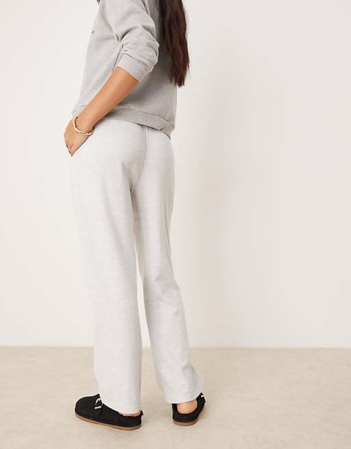 New Look Wide Leg Joggers In Grey Marl