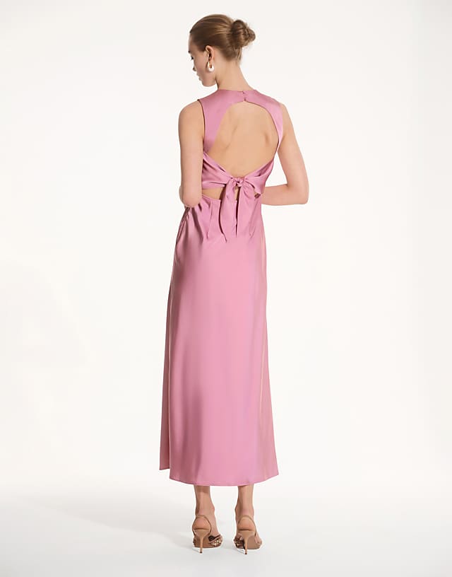 OMNES Nova Satin Bridesmaid Dress In Pink