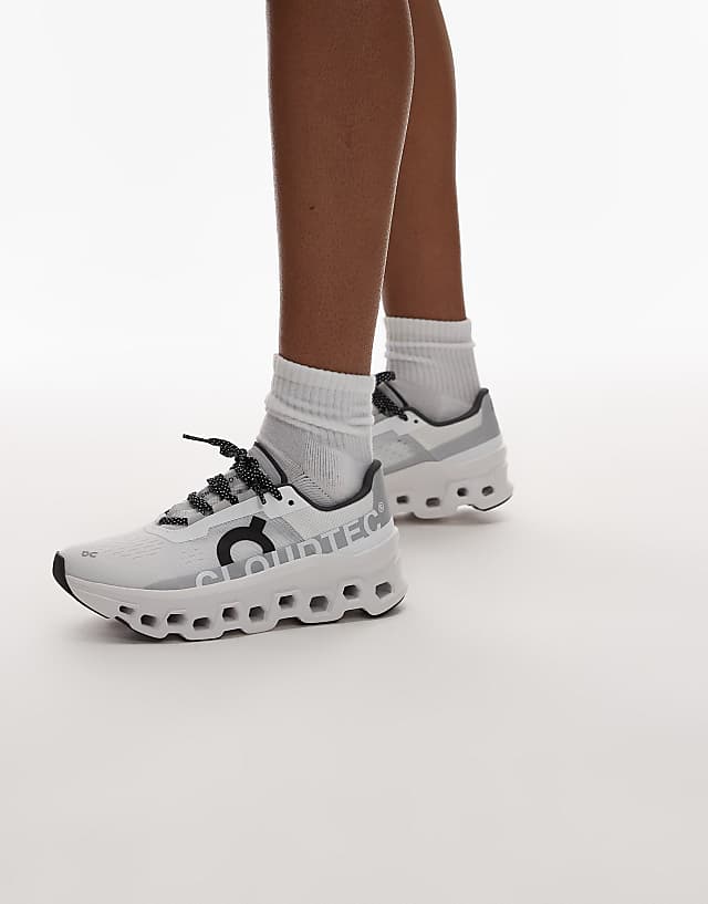 ON Cloudmonster running trainers in white