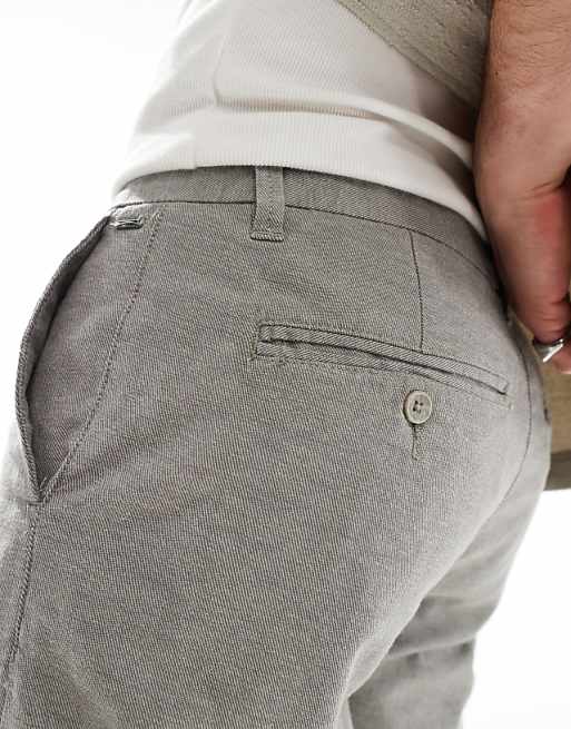 ONLY & SONS Linen Mix Chino Short In Charcoal