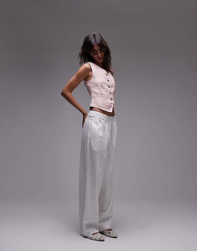 & Other Stories Fitted Linen Waistcoat In Pink