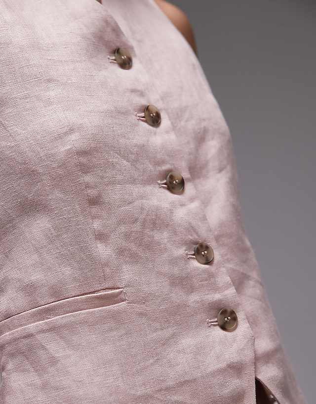 & Other Stories Fitted Linen Waistcoat In Pink