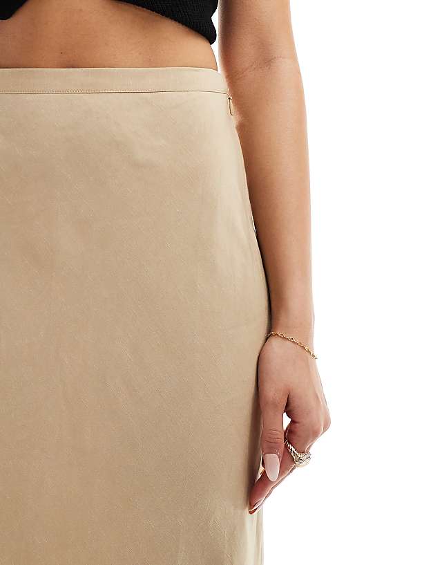& Other Stories Linen Blend Maxi Skirt In Beige