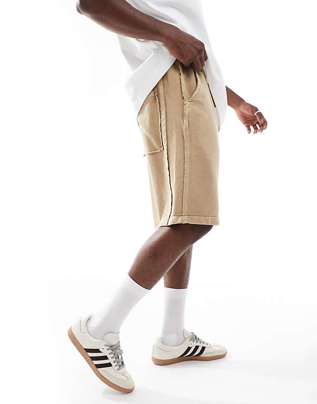 Pull&Bear jersey co-ord short in stone