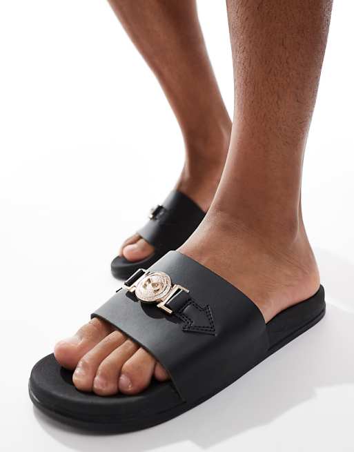 SEQWL ITA Sandals With Buckle Stap In Black