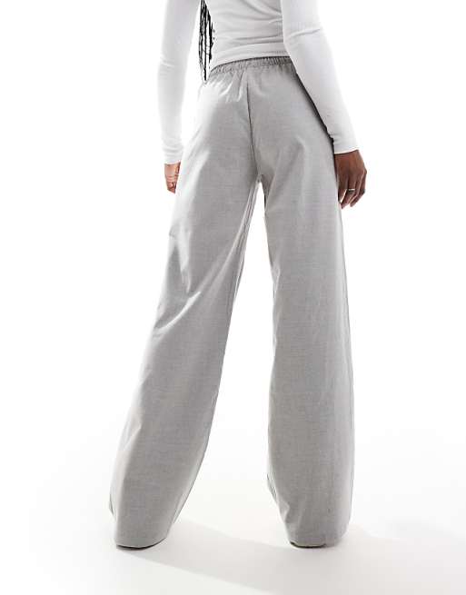 Stradivarius Pull On Trouser In Light Grey