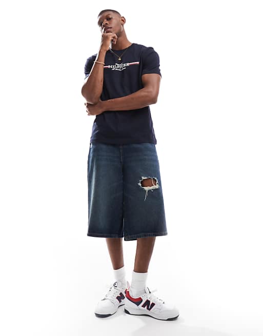 Tommy Hilfiger Chest Stripe T-shirt In Navy