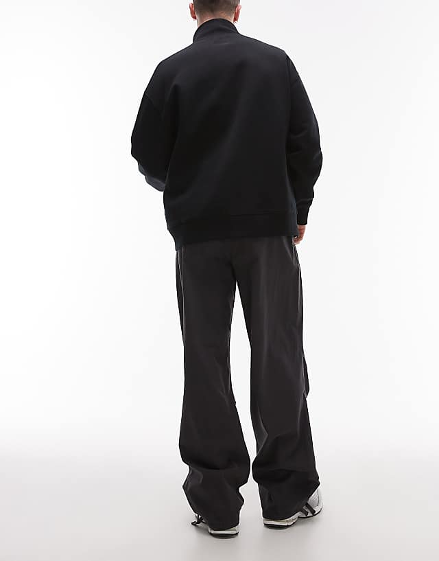 Topman Twill Washed Trousers In Grey