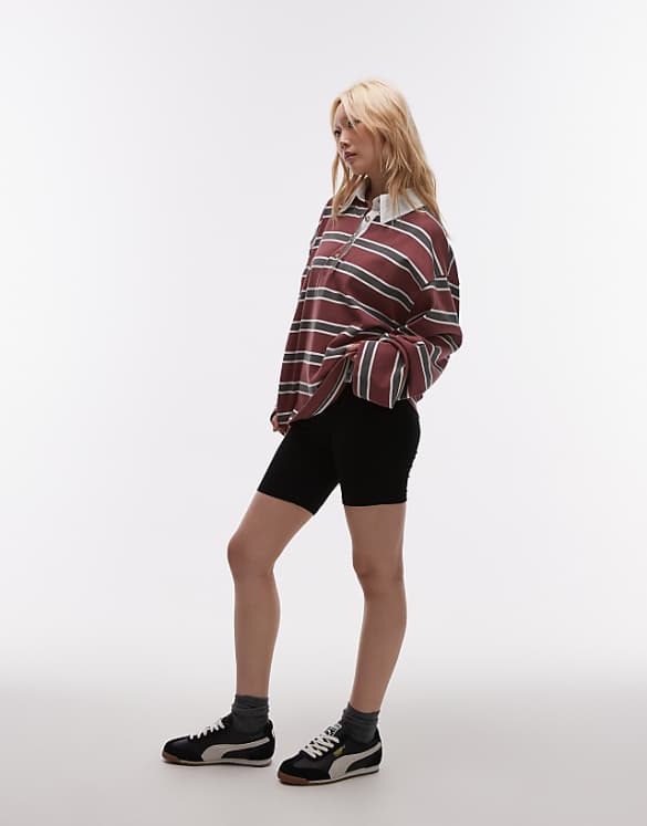 Topshop Petite Basic Legging Short In Black