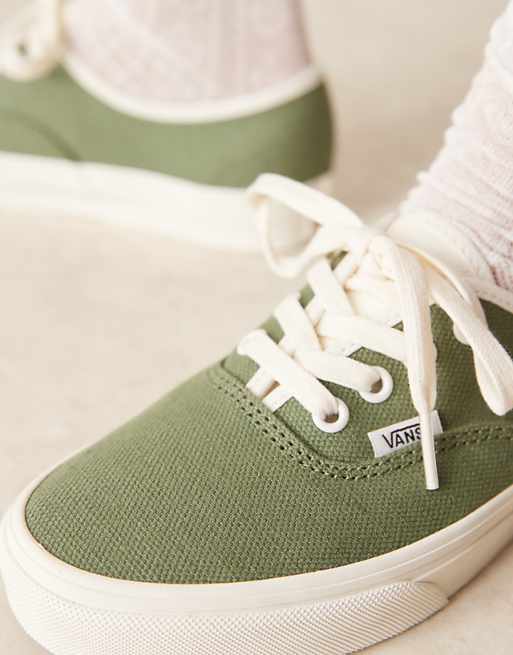 Vans Authentic Linen Trainers In Green
