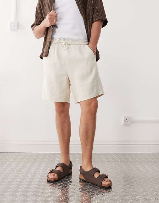 Weekday Linen Shorts In Beige