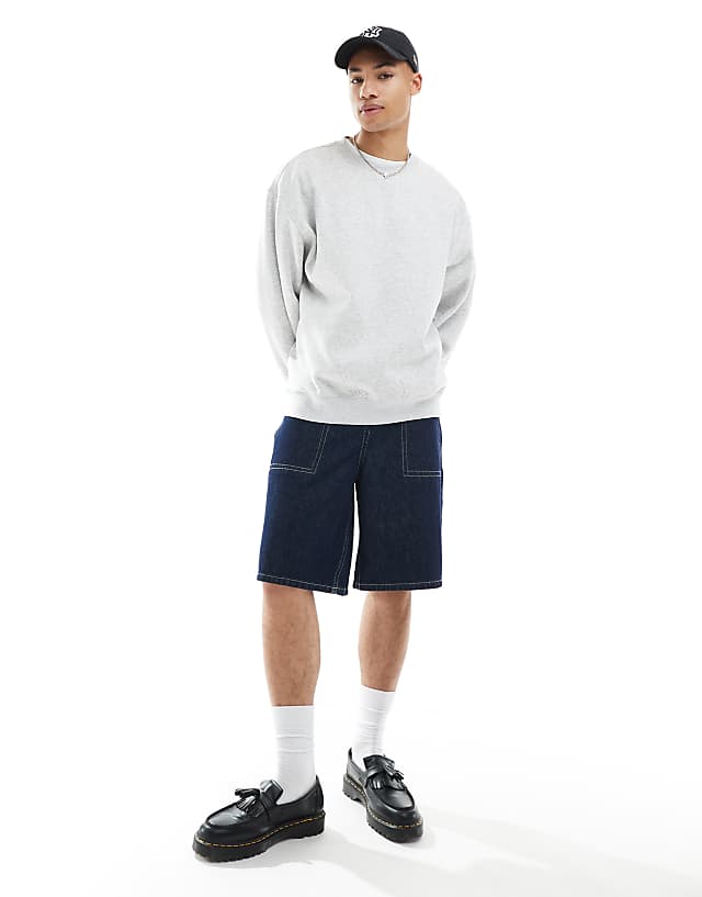 Weekday Oversized Sweatshirt In Grey Melange