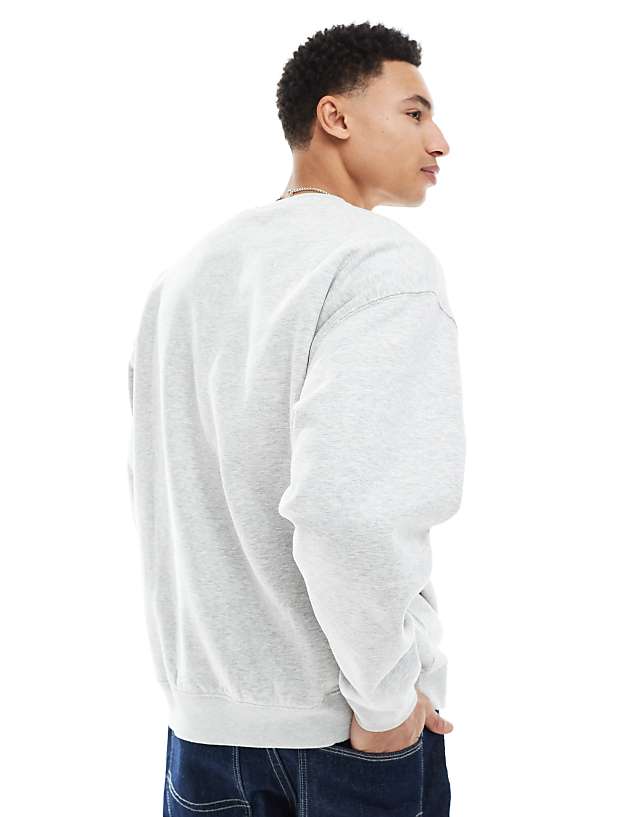Weekday Oversized Sweatshirt In Grey Melange
