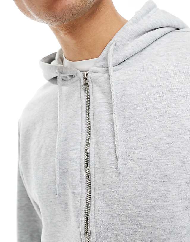 Weekday Standard Zip Hoodie In Grey
