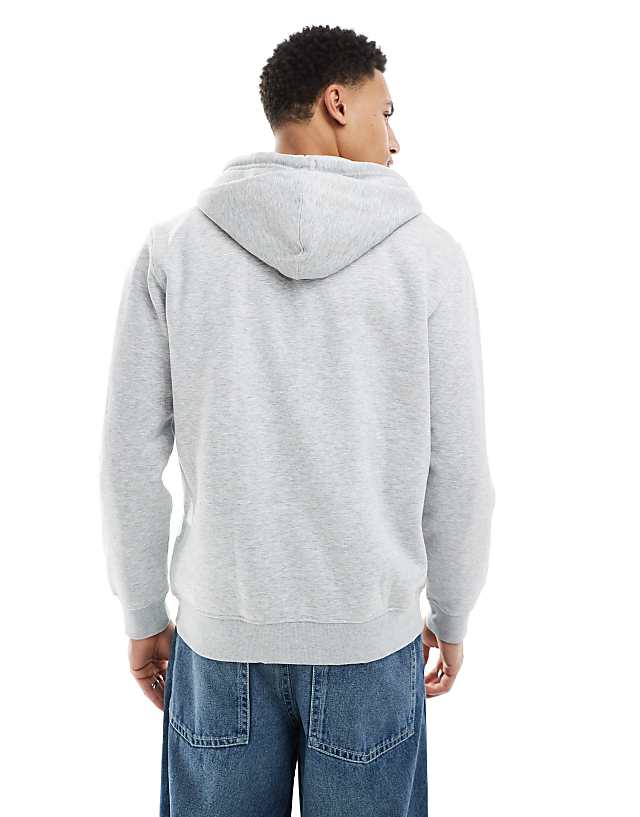 Weekday Standard Zip Hoodie In Grey