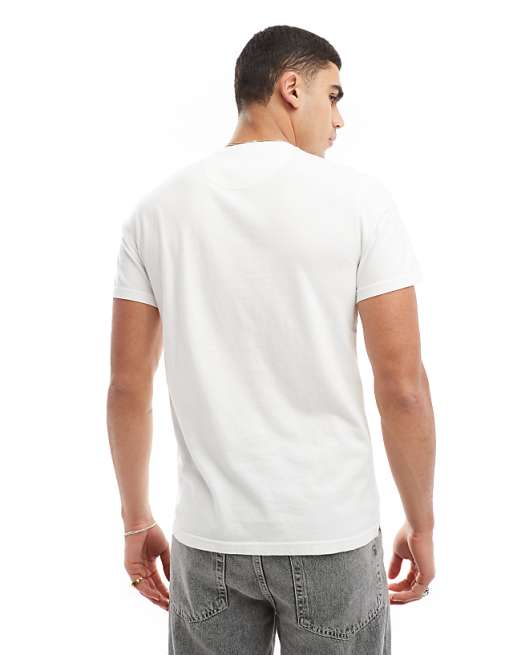 Barbour Ancroft Collegiate Tartan Logo T-shirt In White