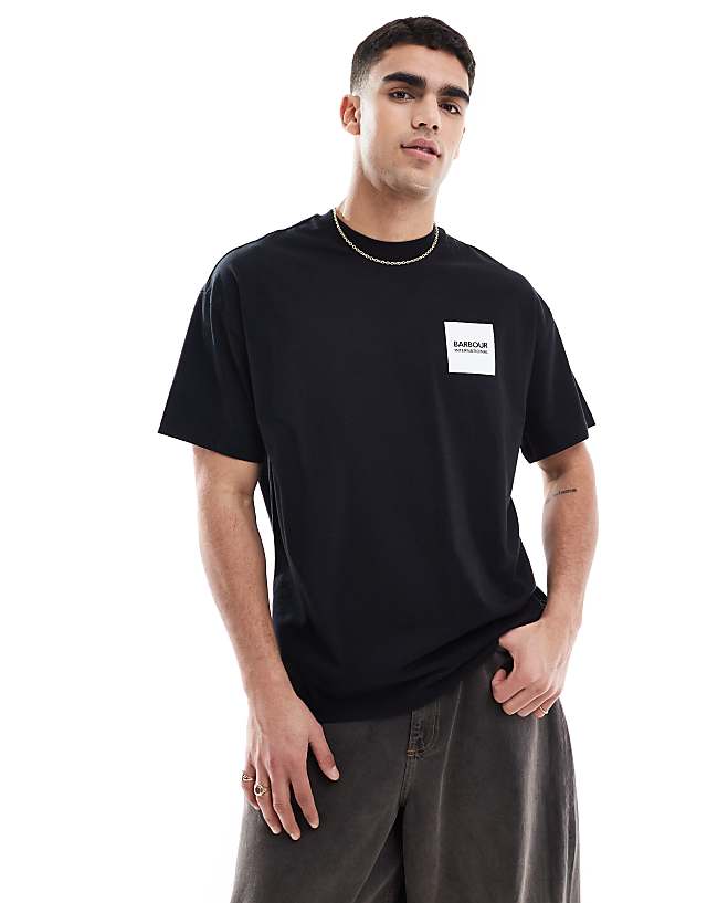 Barbour International Backprint Oversized T-shirt In Black