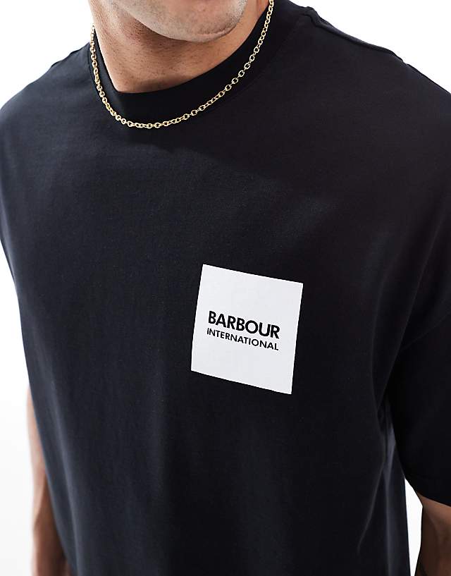 Barbour International Backprint Oversized T-shirt In Black