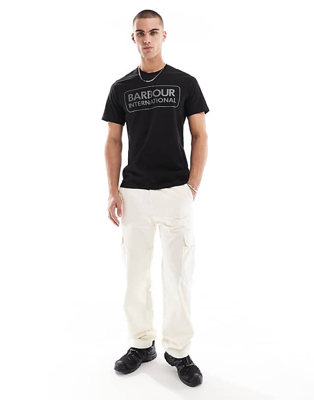 Barbour International Essential Large Logo T-shirt In Black