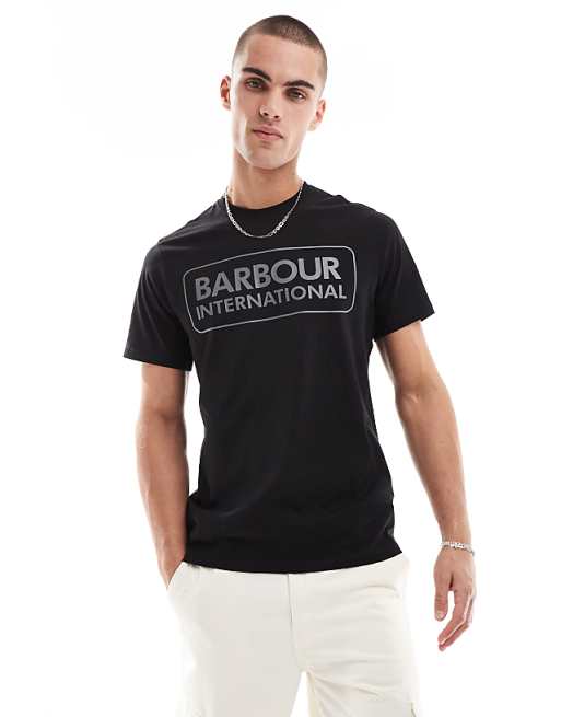 Barbour International Essential Large Logo T-shirt In Black