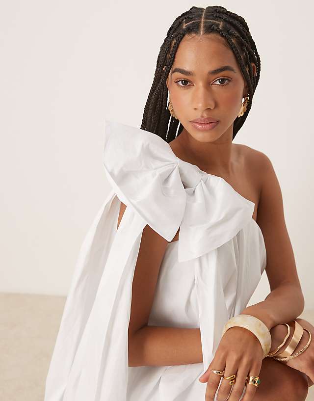Bardot Razia One Shoulder Mini Dress In Orchid White