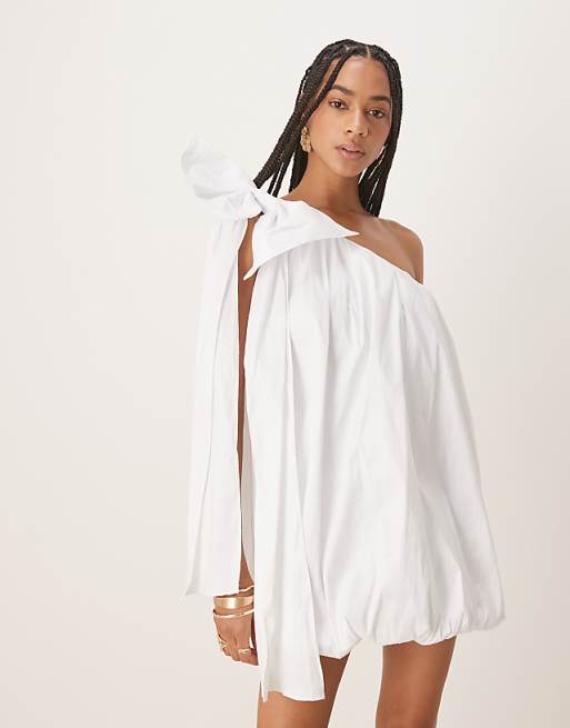 Bardot Razia one shoulder mini dress in orchid white