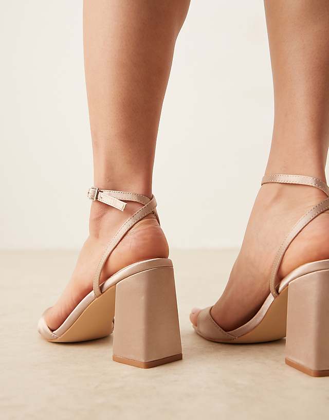 Be Mine Bridal Wink 2 Heeled Sandals In Blush Satin