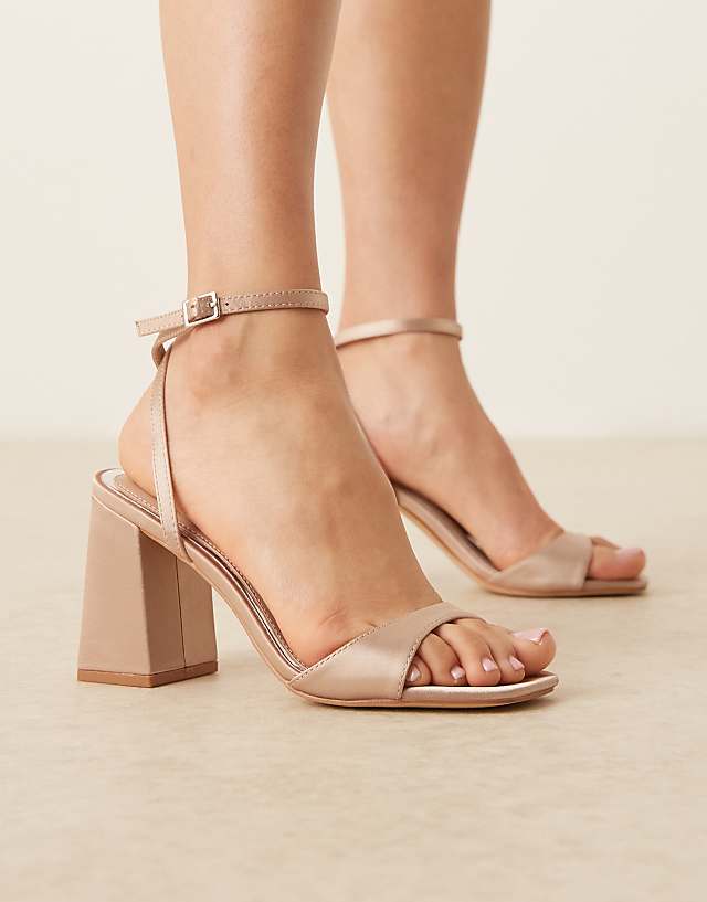 Be Mine Bridal Wink 2 Heeled Sandals In Blush Satin