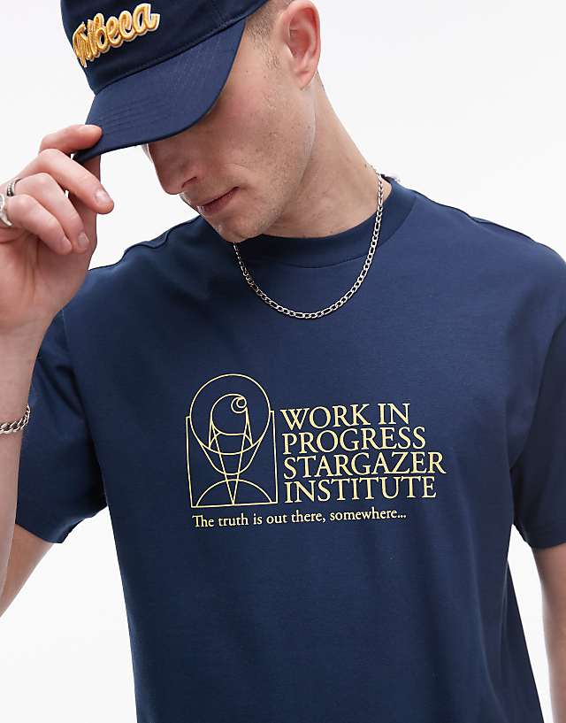 Carhartt WIP Stargazer Graphic T-shirt In Dusky Blue