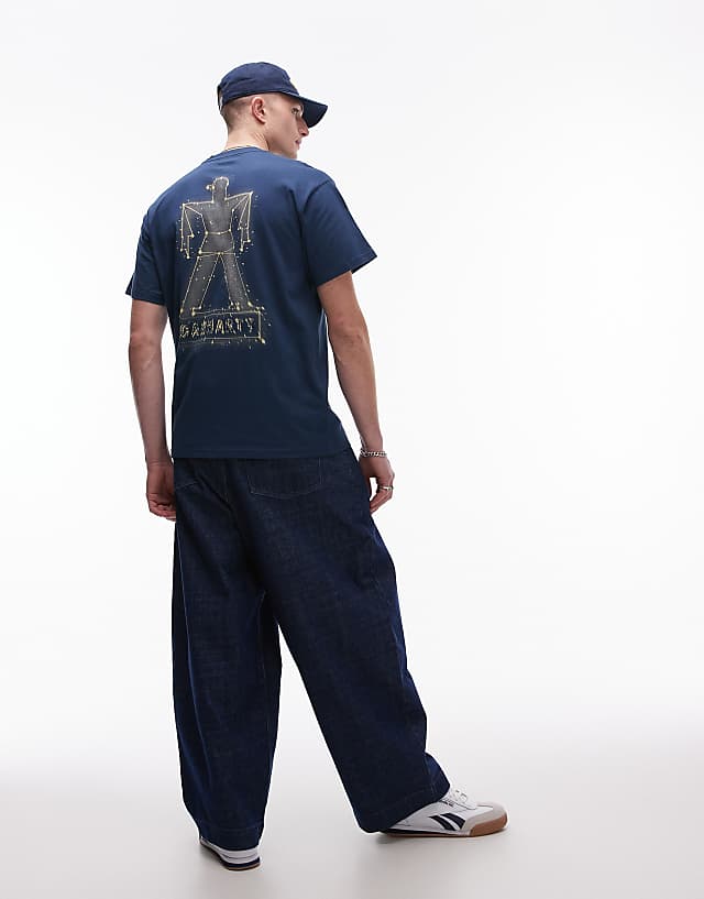 Carhartt WIP Stargazer Graphic T-shirt In Dusky Blue