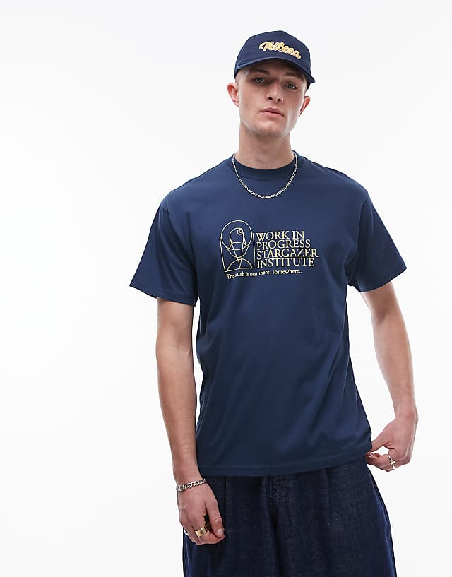 Carhartt WIP Stargazer Graphic T-shirt In Dusky Blue
