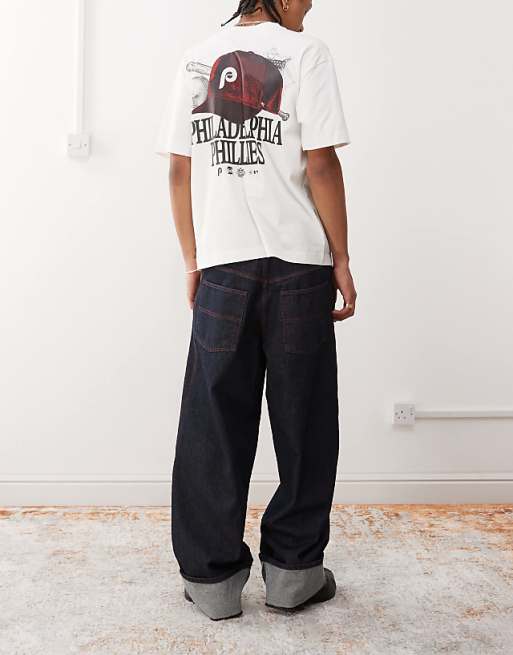 COLLUSION Baggy Jeans With Turn Up Hem In Rinse Wash