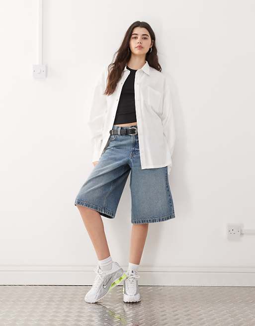 COLLUSION Oversized Linen Look Blend Shirt In White - WHITE
