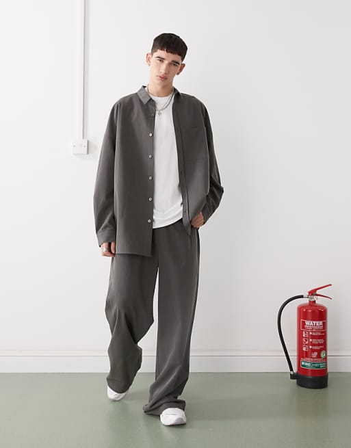 COLLUSION Oversized Tailored Shirt In Pinstripe