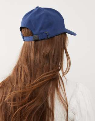 COLLUSION Unisex Cap Embroidery And Print In Navy Blue