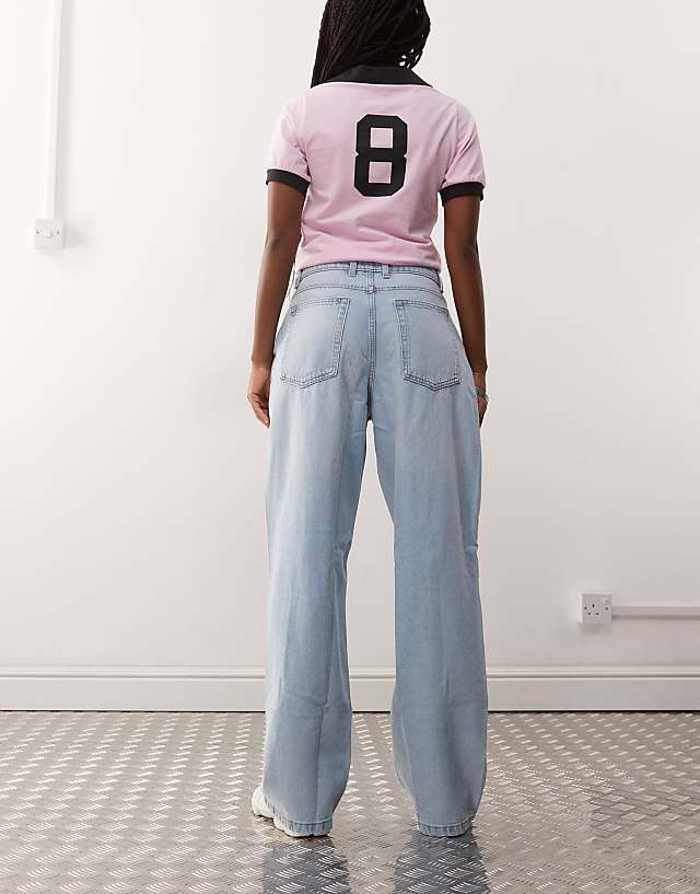 COLLUSION X014 Mid Rise Antifit Jeans In Lightwash