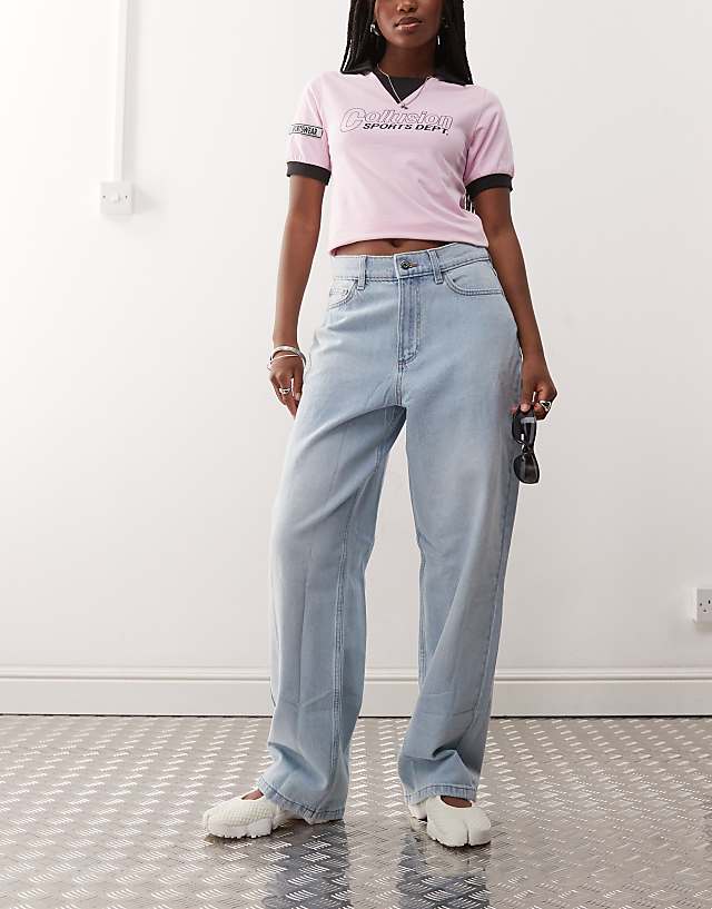 COLLUSION X014 mid rise antifit jeans in lightwash