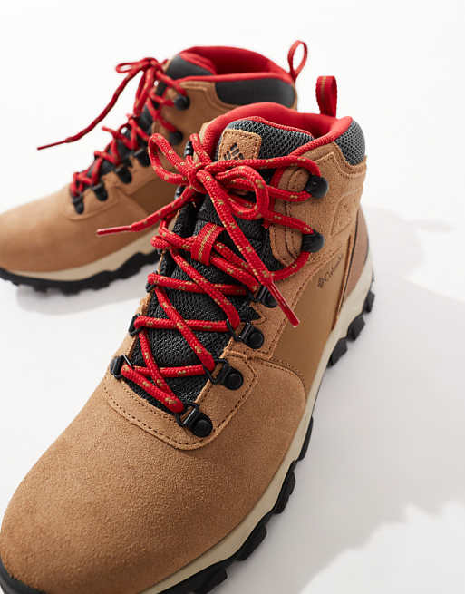 Columbia Newton Ridge Plus II WP Waterproof Suede Hiking Boots In Tan
