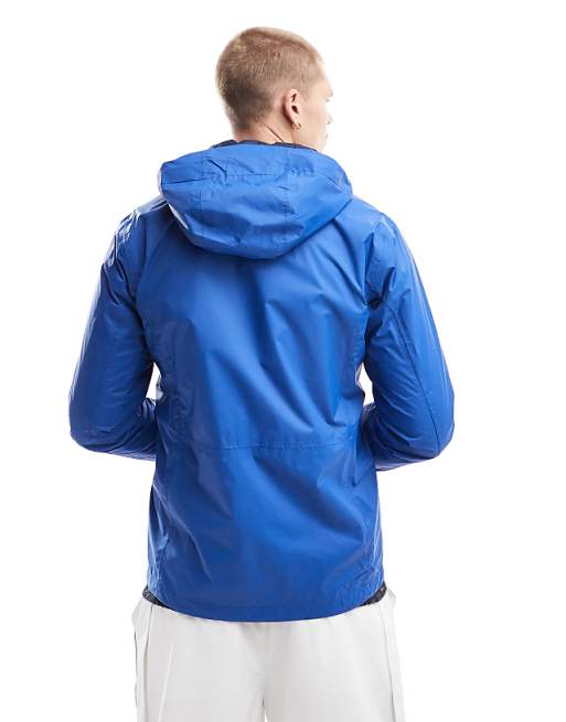 Columbia Pouring Adventure Hooded Rain Jacket In Blue