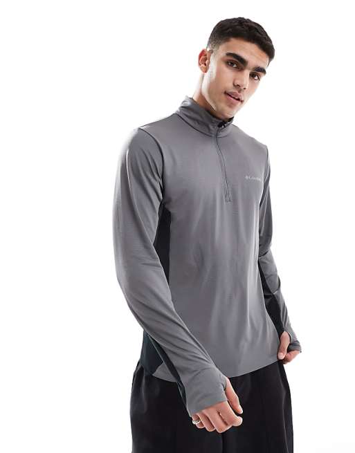 Columbia Three Pitch Half Zip fleece in grey and black