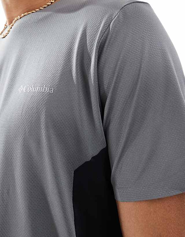 Columbia Three Pitch Short Sleeve Crewneck T-shirt In Grey And Black