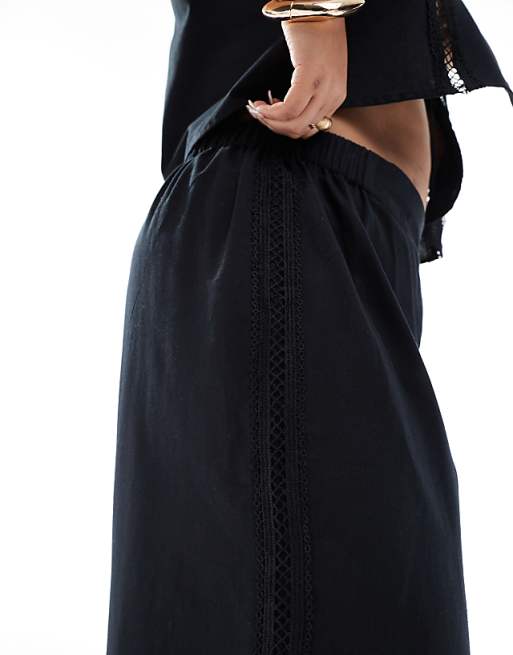 Esmee Curve Exclusive Beach Trouser Co-ord In Black