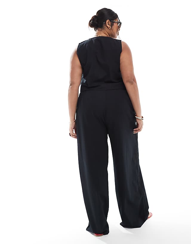 Esmee Curve Exclusive Beach Trouser Co-ord In Black