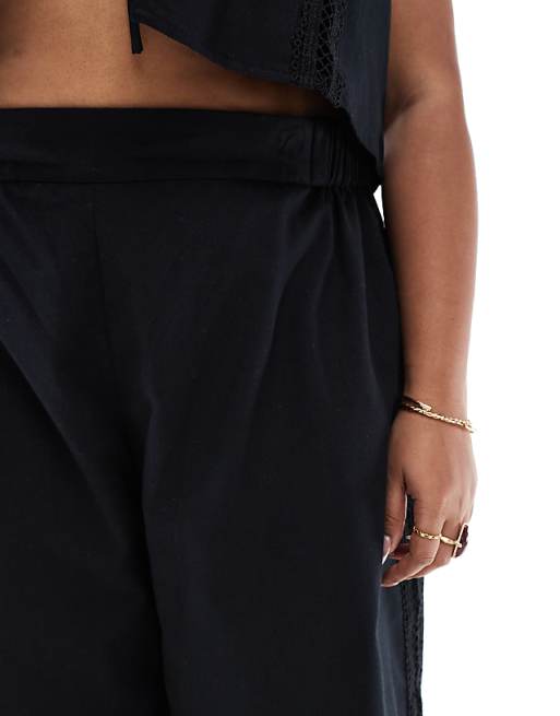 Esmee Curve Exclusive Beach Trouser Co-ord In Black
